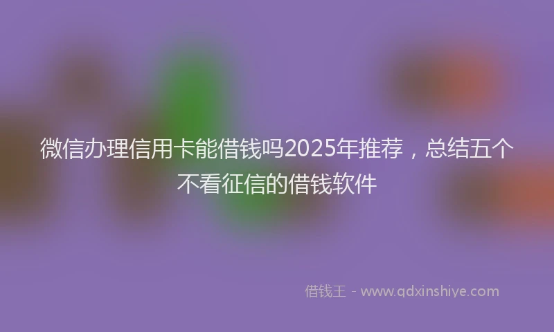 微信办理信用卡能借钱吗2025年推荐，总结五个不看征信的借钱软件