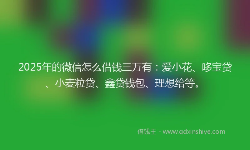 2025年的微信怎么借钱三万有：爱小花、哆宝贷、小麦粒贷、鑫贷钱包、理想给等。
