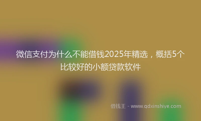 微信支付为什么不能借钱2025年精选，概括5个比较好的小额贷款软件