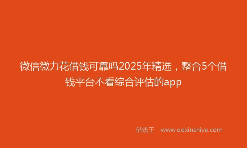 微信微力花借钱可靠吗2025年精选，整合5个借钱平台不看综合评估的app