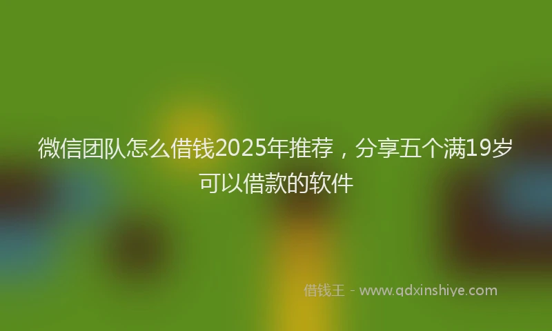 微信团队怎么借钱2025年推荐，分享五个满19岁可以借款的软件