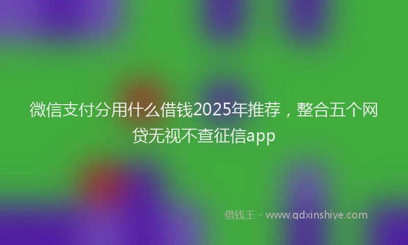 微信支付分用什么借钱2025年推荐，整合五个网贷无视不查征信app