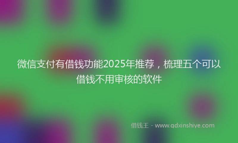 微信支付有借钱功能2025年推荐，梳理五个可以借钱不用审核的软件