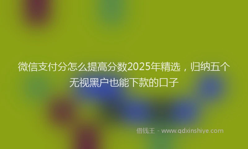 微信支付分怎么提高分数2025年精选，归纳五个无视黑户也能下款的口子