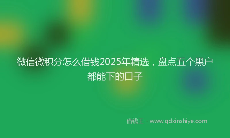 微信微积分怎么借钱2025年精选，盘点五个黑户都能下的口子