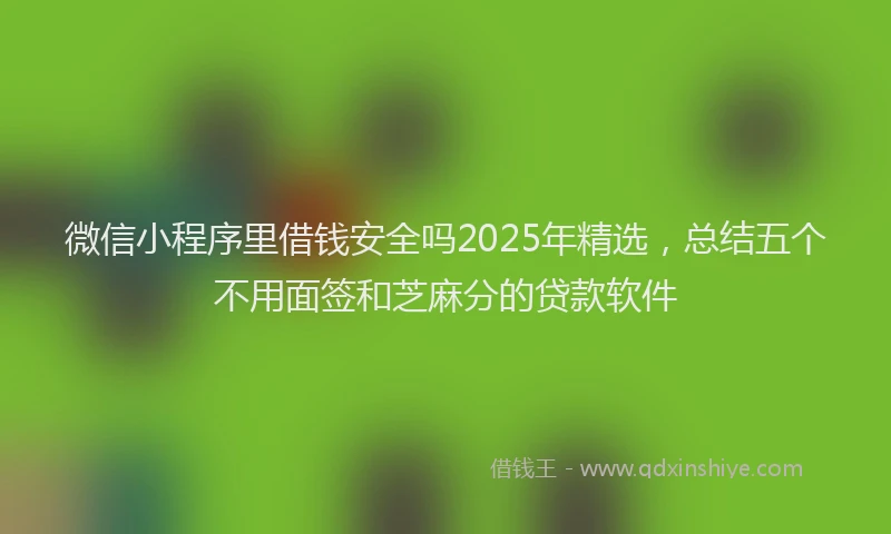 微信小程序里借钱安全吗2025年精选，总结五个不用面签和芝麻分的贷款软件
