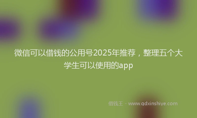 微信可以借钱的公用号2025年推荐，整理五个大学生可以使用的app