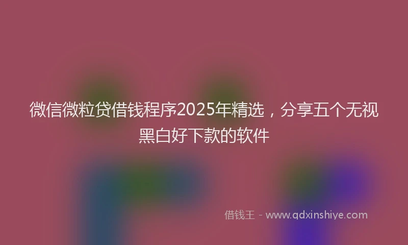 微信微粒贷借钱程序2025年精选，分享五个无视黑白好下款的软件