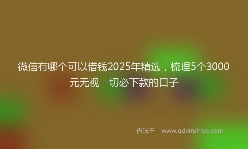 微信有哪个可以借钱2025年精选，梳理5个3000元无视一切必下款的口子