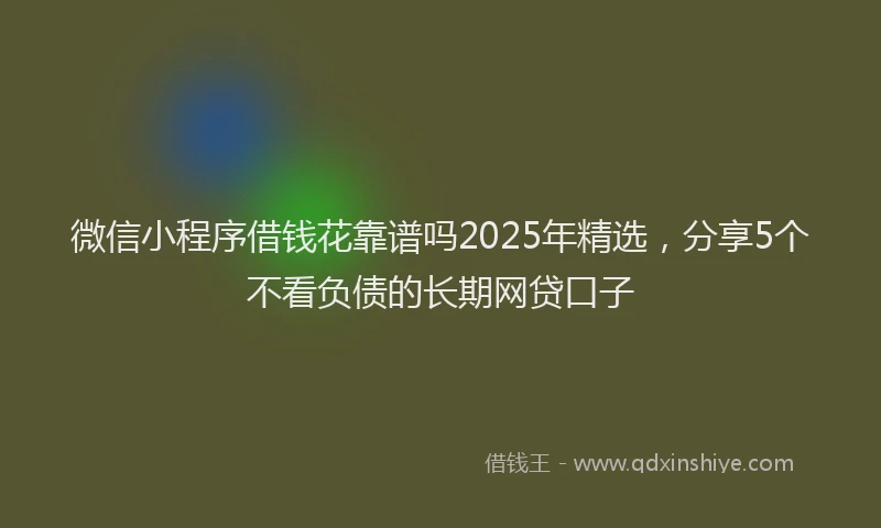微信小程序借钱花靠谱吗2025年精选，分享5个不看负债的长期网贷口子