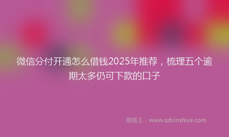 微信分付开通怎么借钱2025年推荐，梳理五个逾期太多仍可下款的口子