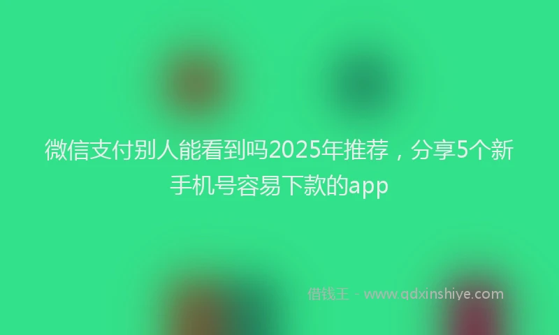 微信支付别人能看到吗2025年推荐，分享5个新手机号容易下款的app