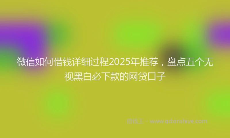 微信如何借钱详细过程2025年推荐，盘点五个无视黑白必下款的网贷口子