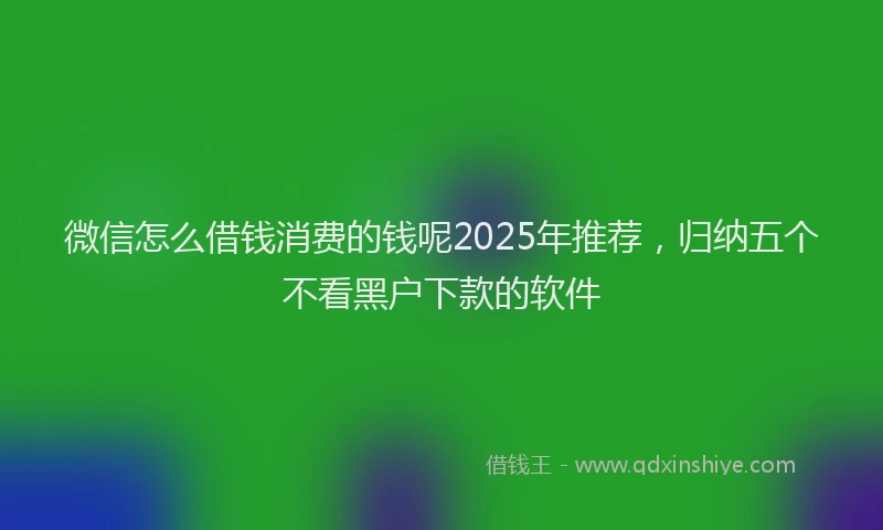 微信怎么借钱消费的钱呢2025年推荐，归纳五个不看黑户下款的软件