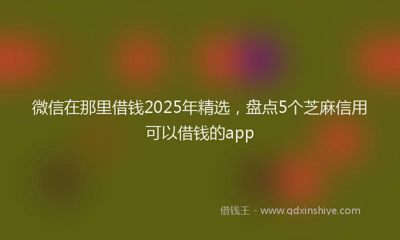 微信在那里借钱2025年精选，盘点5个芝麻信用可以借钱的app