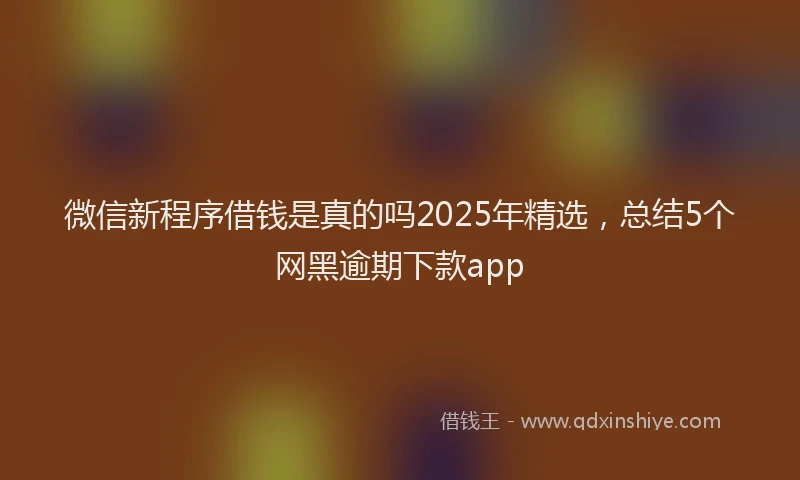 微信新程序借钱是真的吗2025年精选，总结5个网黑逾期下款app