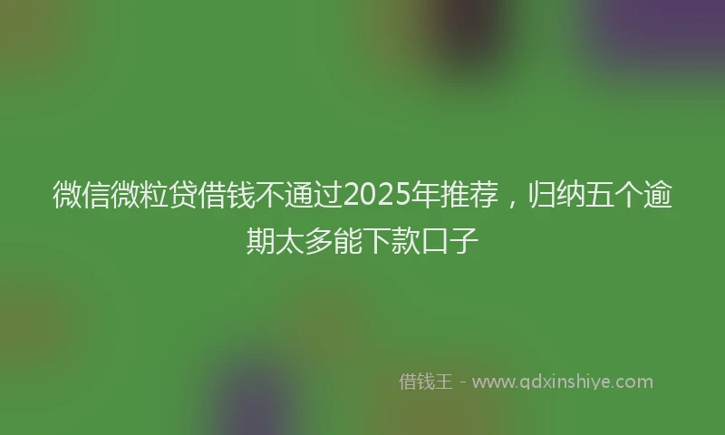 微信微粒贷借钱不通过2025年推荐，归纳五个逾期太多能下款口子