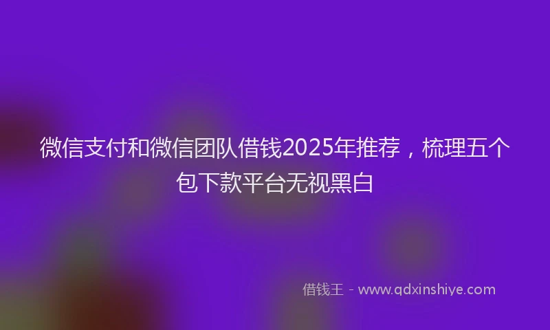 微信支付和微信团队借钱2025年推荐，梳理五个包下款平台无视黑白