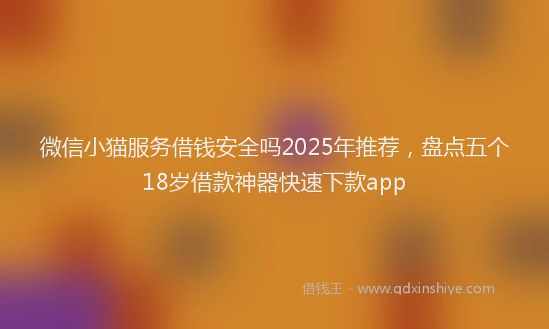 微信小猫服务借钱安全吗2025年推荐，盘点五个18岁借款神器快速下款app