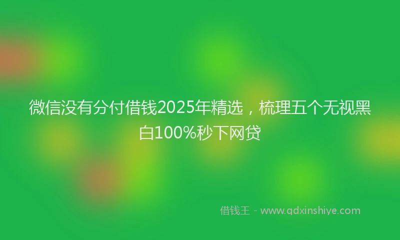 微信没有分付借钱2025年精选，梳理五个无视黑白100%秒下网贷