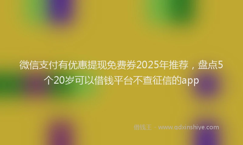 微信支付有优惠提现免费券2025年推荐，盘点5个20岁可以借钱平台不查征信的app