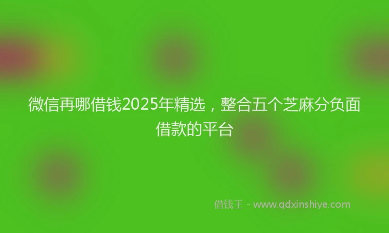 微信再哪借钱2025年精选，整合五个芝麻分负面借款的平台