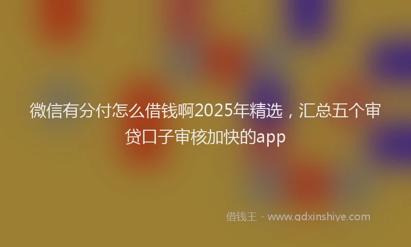 微信有分付怎么借钱啊2025年精选，汇总五个审贷口子审核加快的app