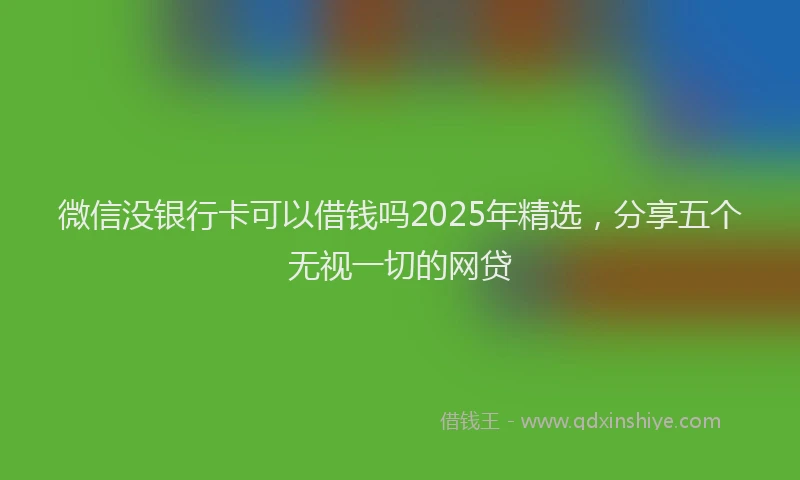 微信没银行卡可以借钱吗2025年精选，分享五个无视一切的网贷