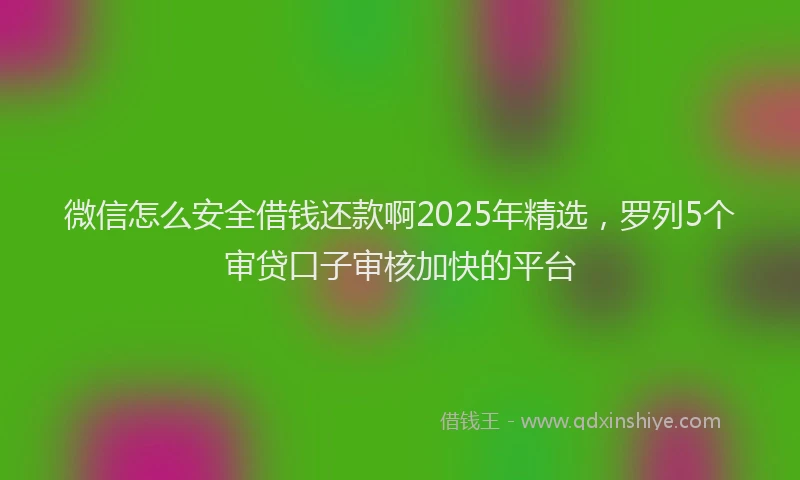 微信怎么安全借钱还款啊2025年精选，罗列5个审贷口子审核加快的平台