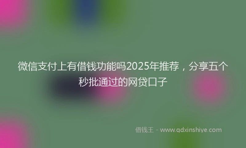 微信支付上有借钱功能吗2025年推荐，分享五个秒批通过的网贷口子