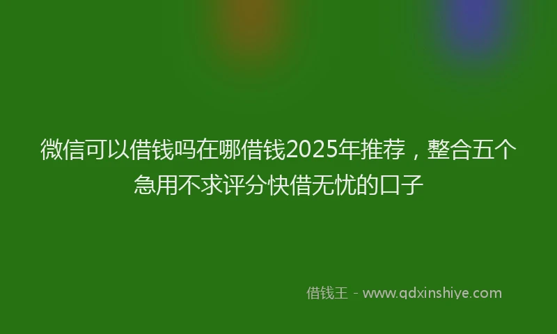 微信可以借钱吗在哪借钱2025年推荐，整合五个急用不求评分快借无忧的口子