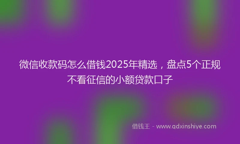 微信收款码怎么借钱2025年精选，盘点5个正规不看征信的小额贷款口子