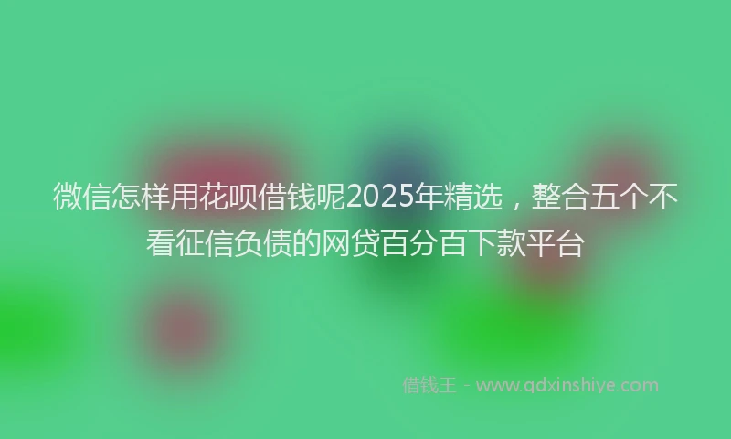 微信怎样用花呗借钱呢2025年精选，整合五个不看征信负债的网贷百分百下款平台