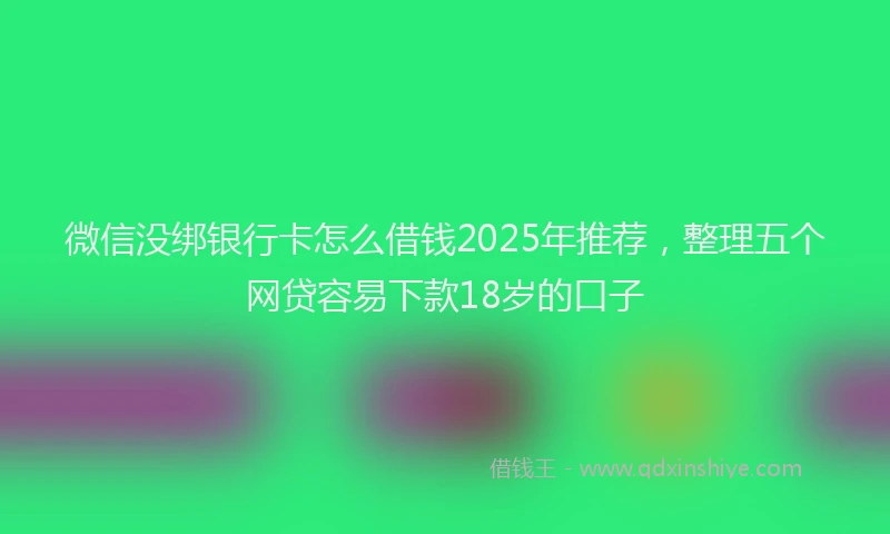 微信没绑银行卡怎么借钱2025年推荐，整理五个网贷容易下款18岁的口子
