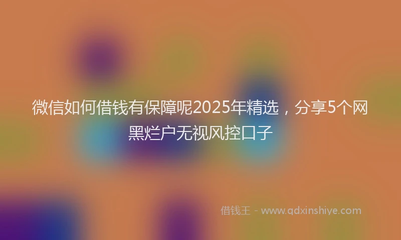 微信如何借钱有保障呢2025年精选，分享5个网黑烂户无视风控口子