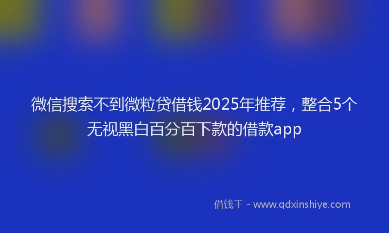 微信搜索不到微粒贷借钱2025年推荐，整合5个无视黑白百分百下款的借款app