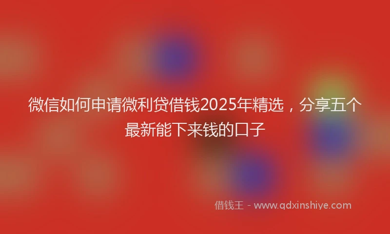 微信如何申请微利贷借钱2025年精选，分享五个最新能下来钱的口子