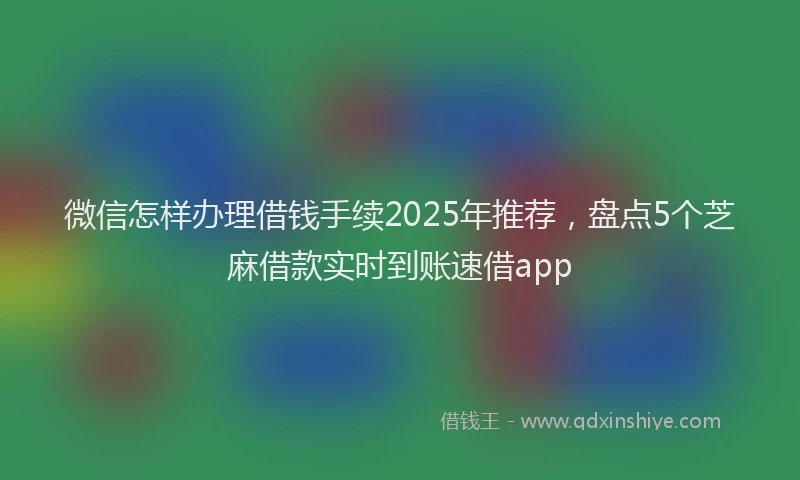 微信怎样办理借钱手续2025年推荐，盘点5个芝麻借款实时到账速借app