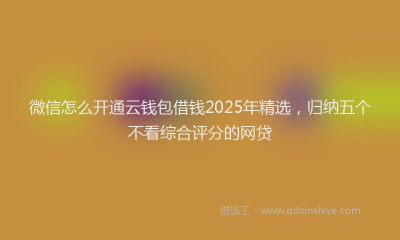 微信怎么开通云钱包借钱2025年精选，归纳五个不看综合评分的网贷