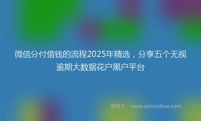 微信分付借钱的流程2025年精选，分享五个无视逾期大数据花户黑户平台