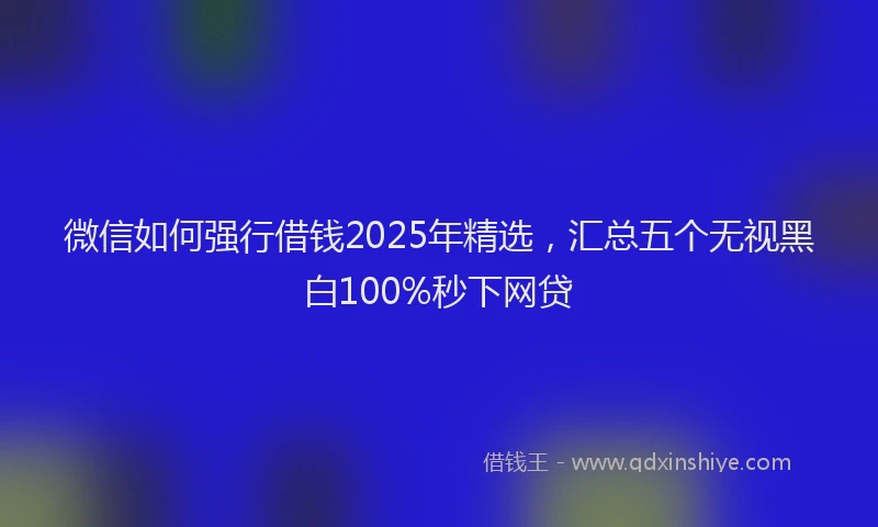 微信如何强行借钱2025年精选，汇总五个无视黑白100%秒下网贷
