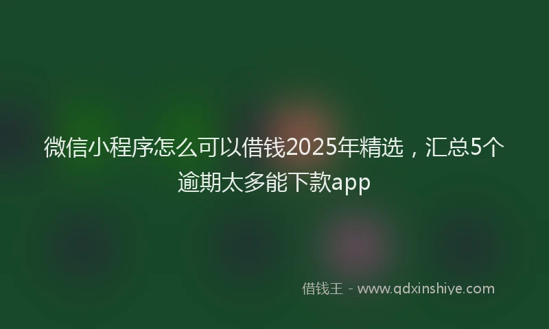 微信小程序怎么可以借钱2025年精选，汇总5个逾期太多能下款app