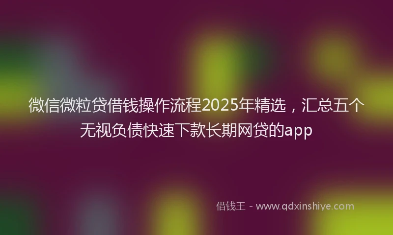 微信微粒贷借钱操作流程2025年精选，汇总五个无视负债快速下款长期网贷的app
