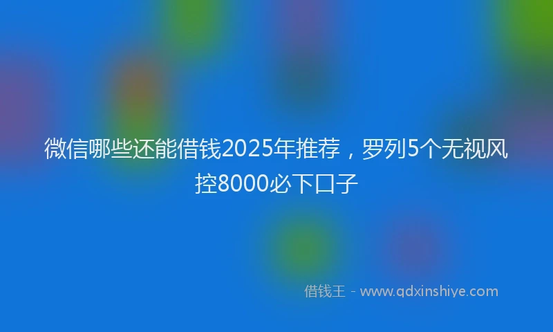微信哪些还能借钱2025年推荐，罗列5个无视风控8000必下口子