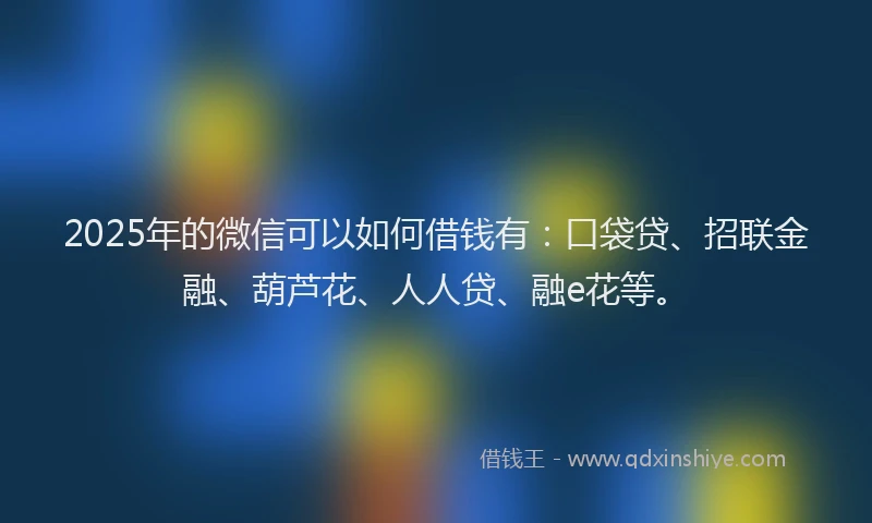 2025年的微信可以如何借钱有：口袋贷、招联金融、葫芦花、人人贷、融e花等。
