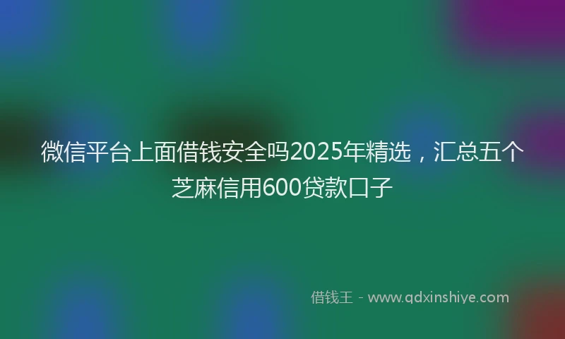 微信平台上面借钱安全吗2025年精选，汇总五个芝麻信用600贷款口子
