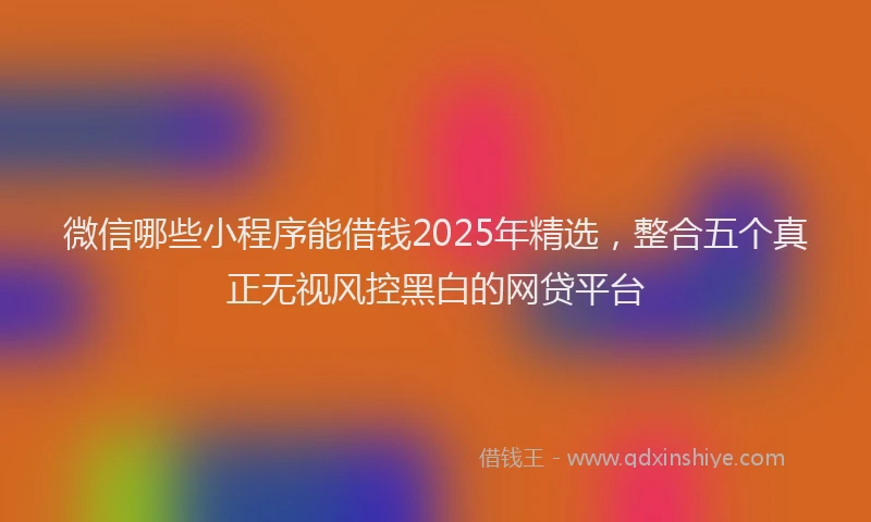 微信哪些小程序能借钱2025年精选，整合五个真正无视风控黑白的网贷平台