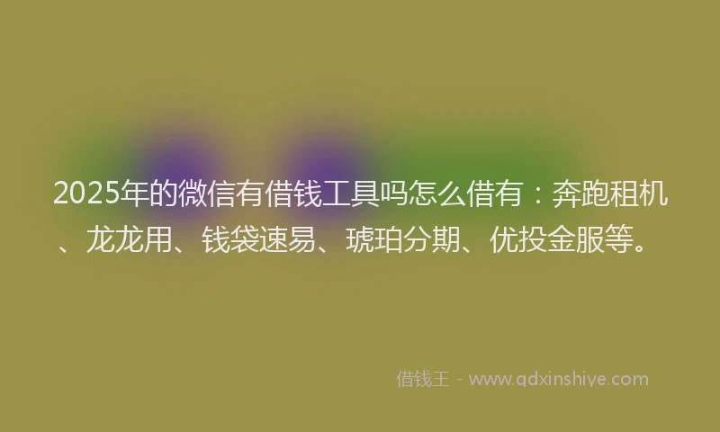 2025年的微信有借钱工具吗怎么借有：奔跑租机、龙龙用、钱袋速易、琥珀分期、优投金服等。