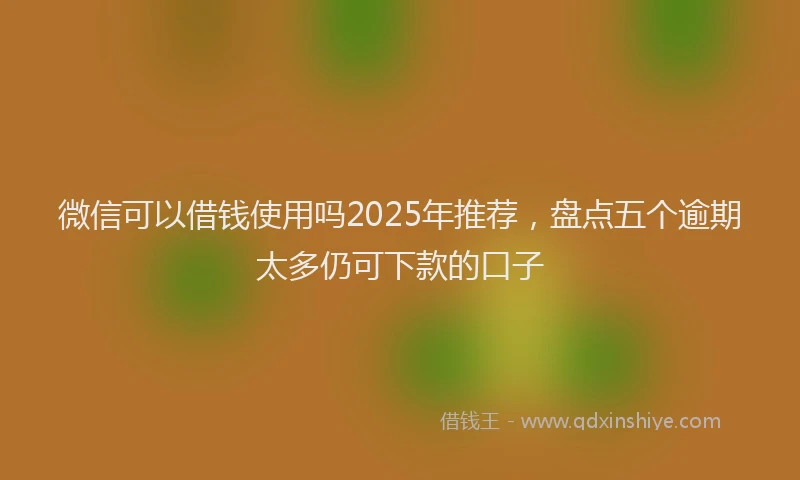 微信可以借钱使用吗2025年推荐，盘点五个逾期太多仍可下款的口子
