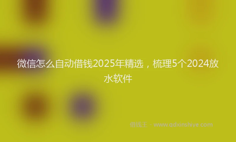 微信怎么自动借钱2025年精选，梳理5个2024放水软件